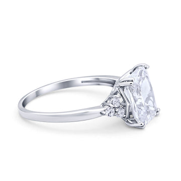 Art Deco Wedding Ring Round Simulated Cubic Zirconia 925 Sterling Silver